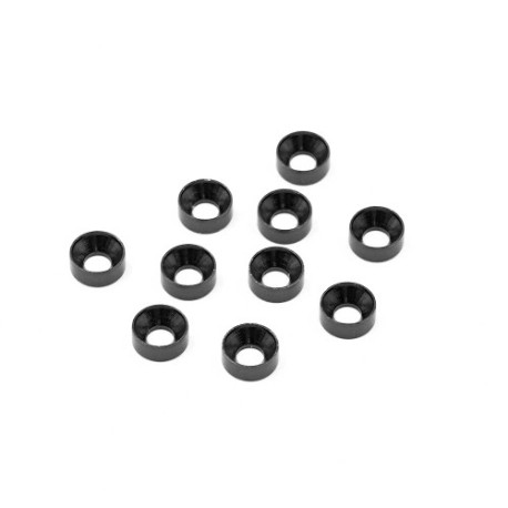 ALUMINIUM M3 Countersunk WASHER BLACK 10pcs