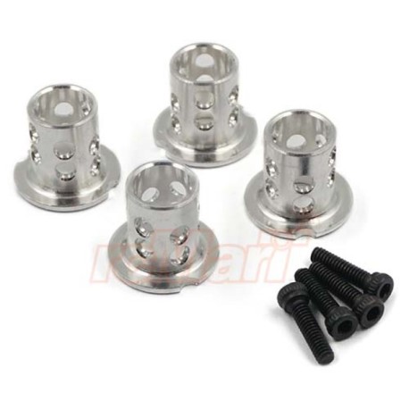 YEAH RACING Aluminium Adjustable Body Mounts 4pcs Silver