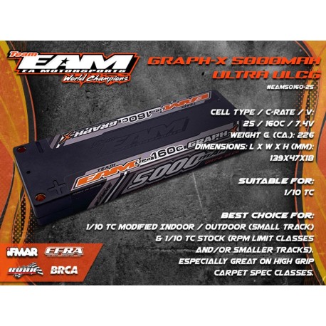 Team EAM 5000mah 160C ULTRA ULCG Graph-X Formula Battery