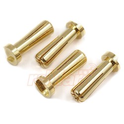 YEAH RACING 5X18mm Gold Male Bullet Plug 4 pcs