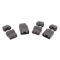 XT90 PLUG WITH SHEATH M/F Black - 4PCS