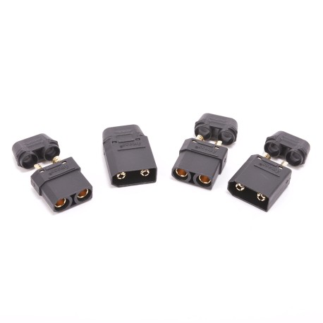 XT90 PLUG WITH SHEATH M/F Black - 4PCS