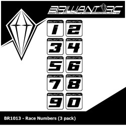 Brilliant RC Number decals 1-10 3pcs