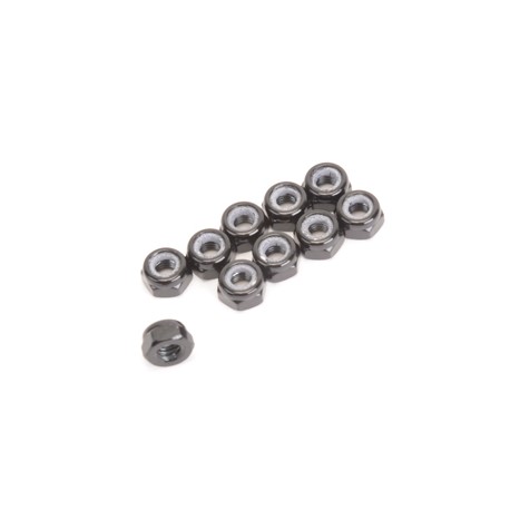 M3 Alloy Low Profile Nyloc Nuts Black