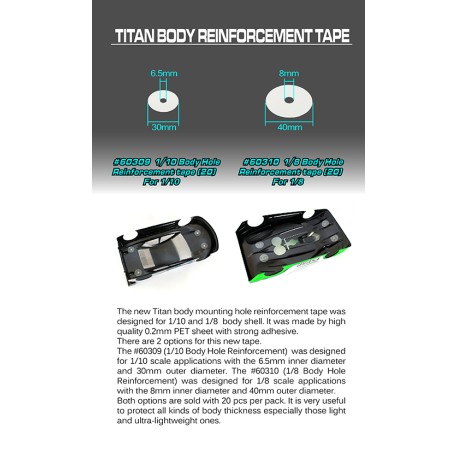 1/8 Body Hole Reinforcement tape (20)