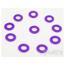 Aluminum 3mm Bore Washer 0.75mm 10pcs Purple