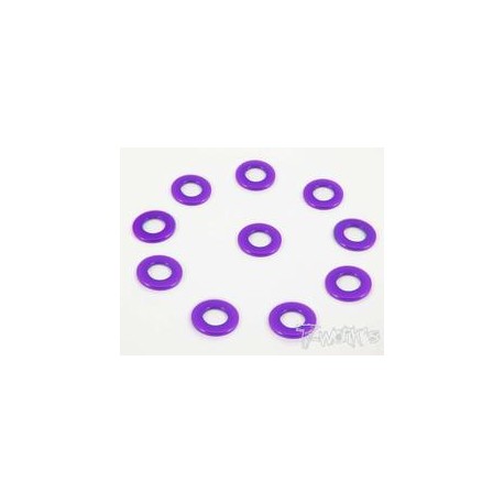 Aluminum 3mm Bore Washer 0.75mm 10pcs Purple