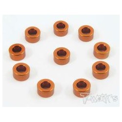 Aluminum 3mm Bore Washer 5.0mm 10pcs Orange