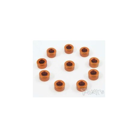 Aluminum 3mm Bore Washer 5.0mm 10pcs Orange