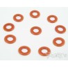 Aluminum 3mm Bore Washer 0.75mm 10pcs Orange