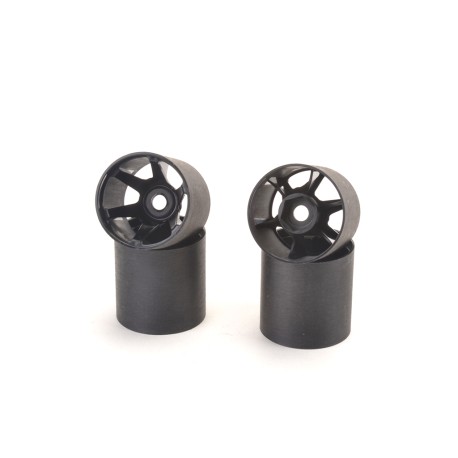 1/12 HEX REAR RIMS - BLACK - 2 PAIRS