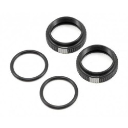 SWORKz S12-2 S104 EVO Aluminum Shock Spring Adjust Nut Black 2pc