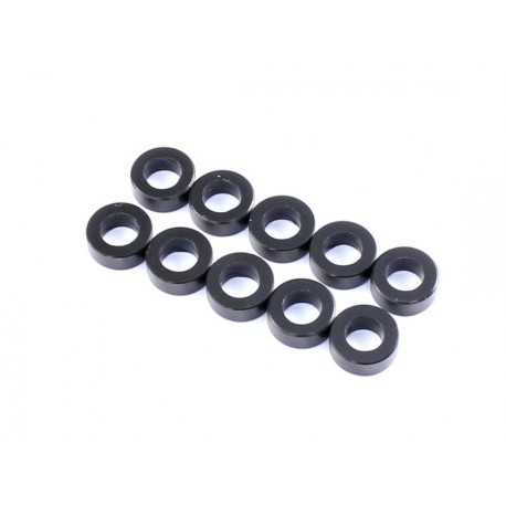 Aluminum Spacer 2.5x5.5x0.5mm, Black, 10 pcs