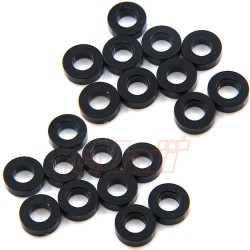 ALUMINIUM M3 FLAT WASHER 2MM 20PCS BLACK