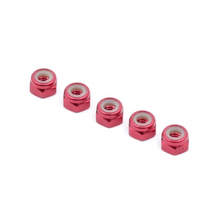 Roche - M4 Aluminum Locknut (Red), Thin, 5 pcs