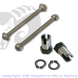 Driveshaft aluminium + wheelaxle (2+2)