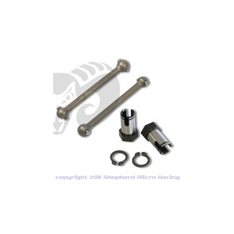 Driveshaft aluminium + wheelaxle (2+2)